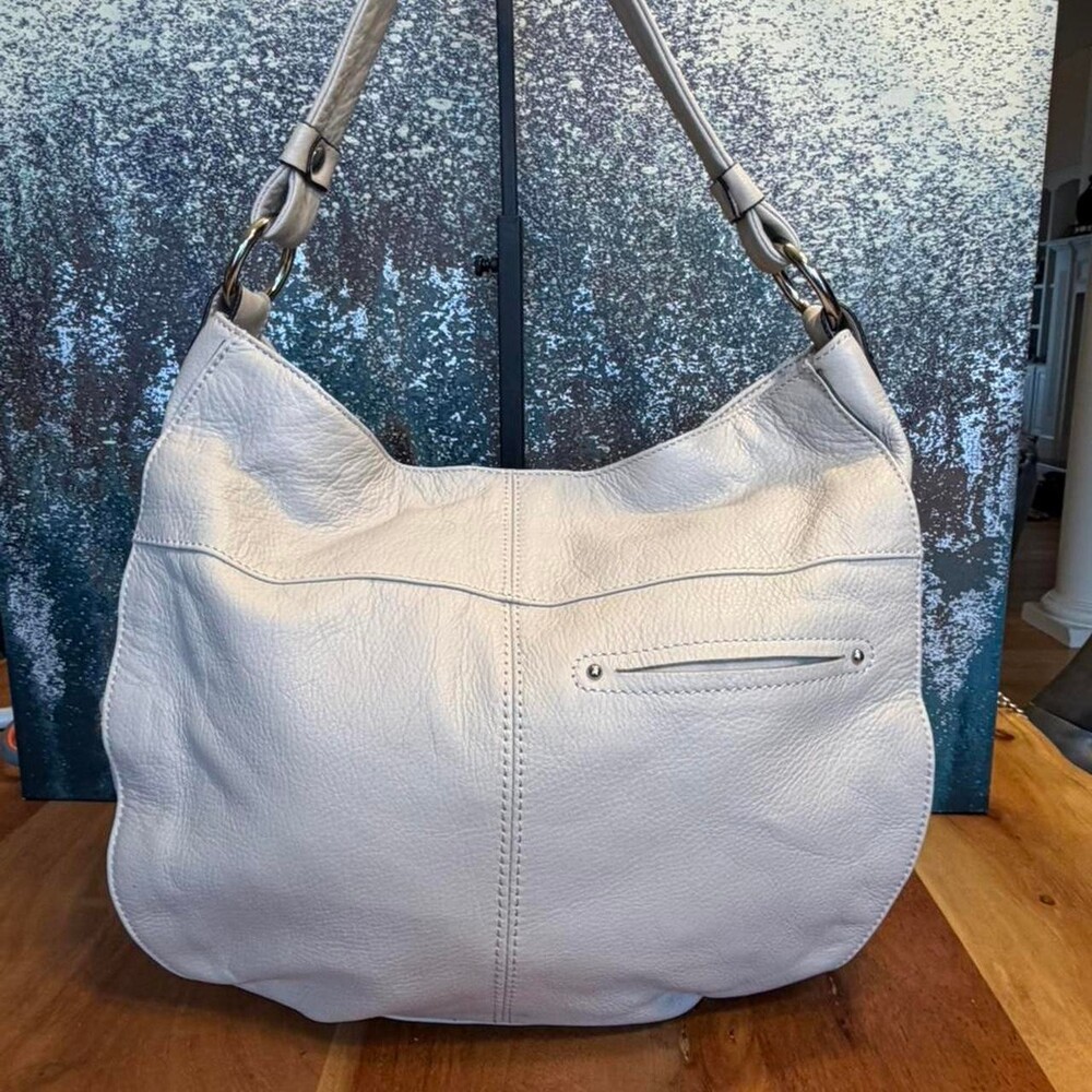 B. Makowsky Vintage Y2K Large Studded Pebbled Leather Hobo Shoulder Bag - Picture 4 of 8